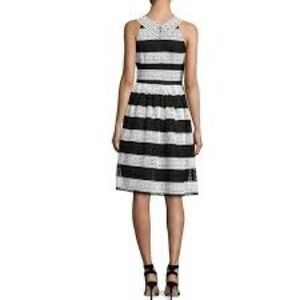 Kate Spade Elegant Black and White Striped Dress NWOT